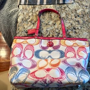 Multi color authentic coach bag